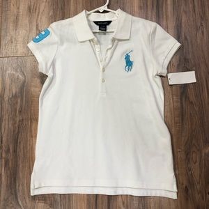 White and blue children’s polo